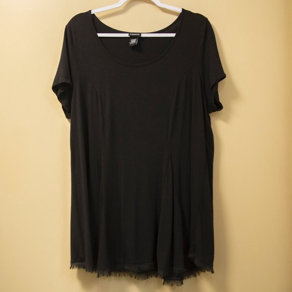 torrid Tops - Torrid Raw Edge Tunic Tee size 1